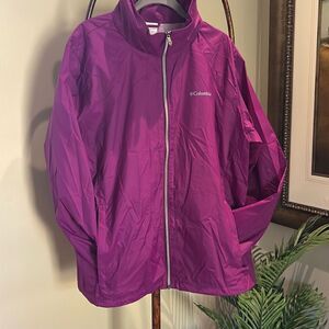COLUMBIA Plus SIZE Purple Packable Hooded Jacket